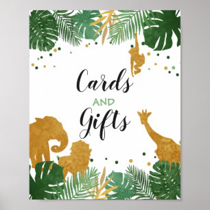 Cards and Gifts Sign Zoo Jungle Gift Table decor