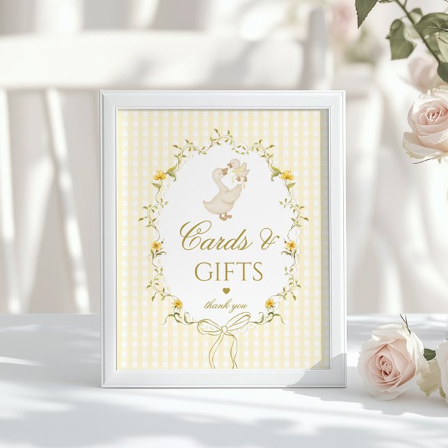 Cards and gifts Silly Goose gender neutral gingham Poster (Creator Uploaded)