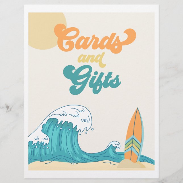 Cards and Gifts Surf Party Sign | |Surf Sign (Front)