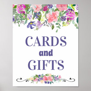 Cards and Gifts Watercolor Pink and Floral Poster