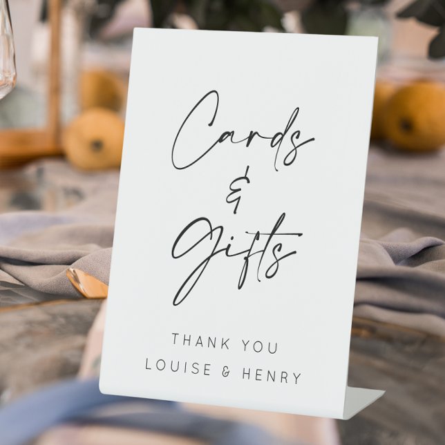 Cards and Gifts Wedding Minimal Pedestal Sign (Cards and gifts sign)
