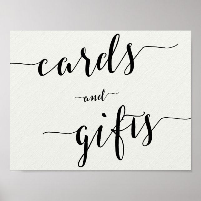 Cards And Gifts Wedding Sign Calligraphy 11x8.5 (Front)