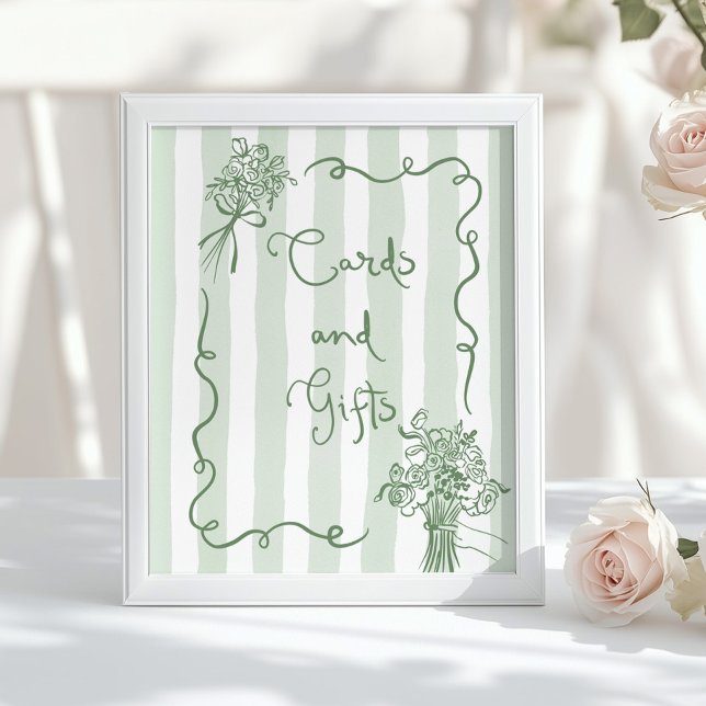 Cards and gifts Whimsical Sage green Hand Drawn Poster (Creator Uploaded)
