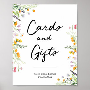 Cards and Gifts wildflowers poster sign