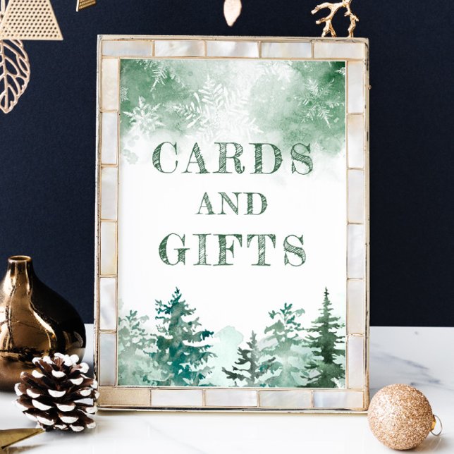 Cards and gifts winter wonderland baby shower poster (Creator Uploaded)