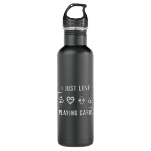Cards Card Playing Day Ace Poker Casino Game Gift 710 Ml Water Bottle