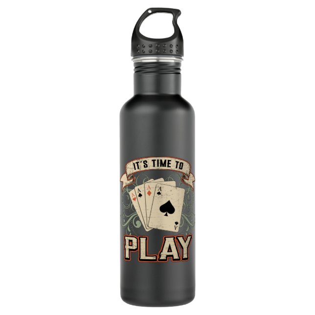 Cards Card Playing Day Poker Ace Casino Game Gift 710 Ml Water Bottle (Front)