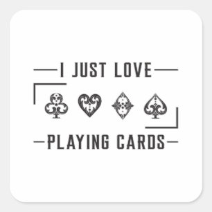 Cards Casino Card Playing Day Ace Poker Game Gift Square Sticker