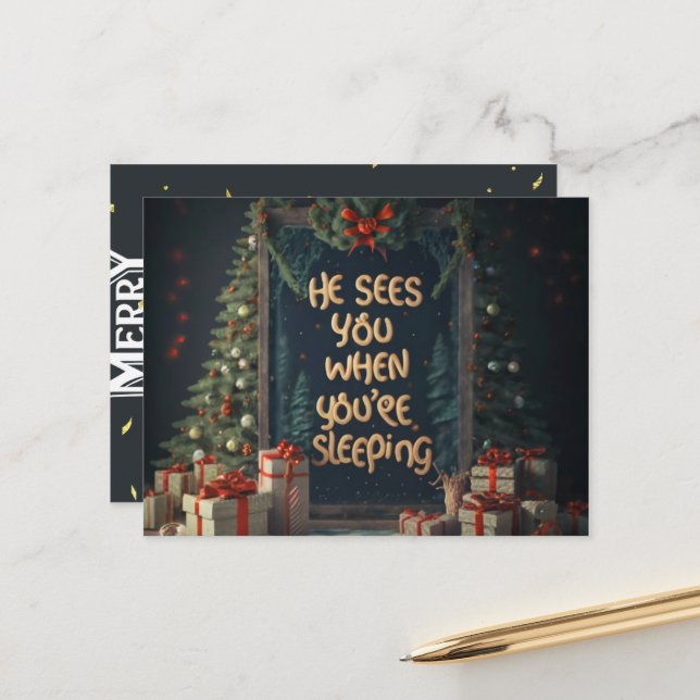  cards christmas He Sees You When You're Sleeping (Front/Back In Situ)