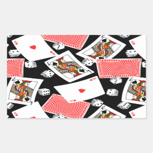 Cards & dice rectangular sticker