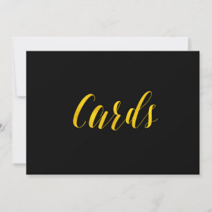 "Cards" Faux Gold Foil Chic Wedding Sign Invitation