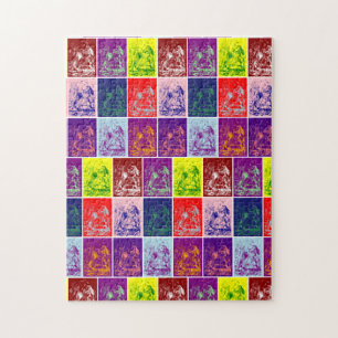 Cards flying down on Alice pop art Jigsaw Puzzle