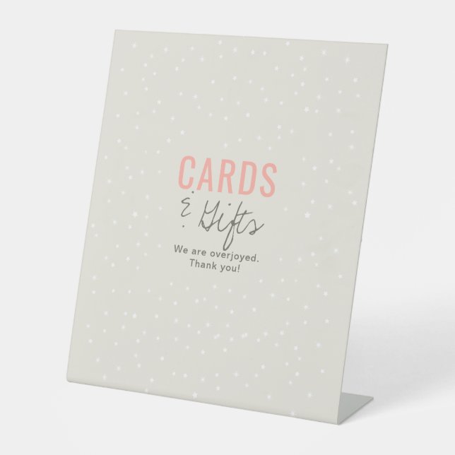 Cards Gifts Adventure Awaits Girl Pink Beige Star  Pedestal Sign (Front)