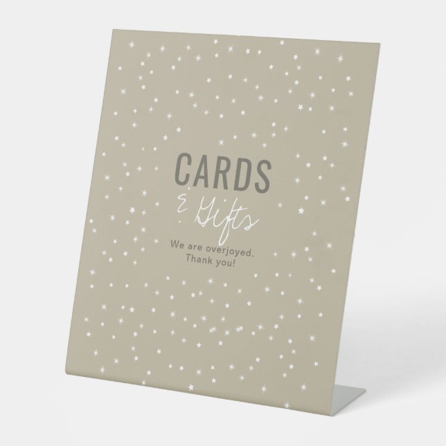 Cards Gifts Adventure Awaits Neutral Taupe Stars  Pedestal Sign (Front)