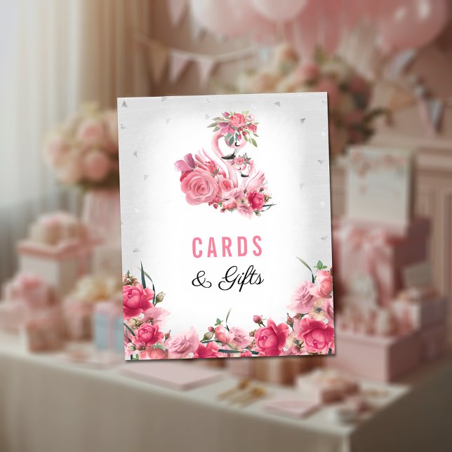 Cards Gifts Baby Shower Silver Flamingo Ballerina Poster (Creator Uploaded)