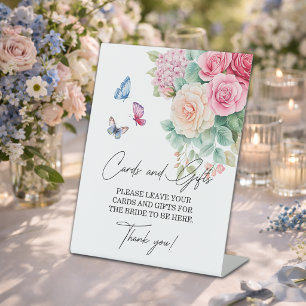 Cards & Gifts Blooms Butterflies Bridal Shower Pedestal Sign