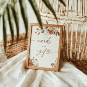 Cards & Gifts Boho Bridal Shower Terracotta Poster