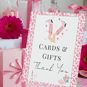 Cards & Gifts Cowboy Boots & Bubbly Bridal Shower Pedestal Sign