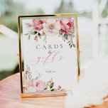 Cards Gifts Elegant Pink Floral Baby Shower Sign<br><div class="desc">Cards Gifts Elegant Pink Floral Baby Shower Sign features beautiful pink floral flowers and greenery along with modern calligraphy.</div>