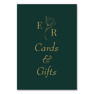 Cards & Gifts Emerald Green Floral Monogram Sign