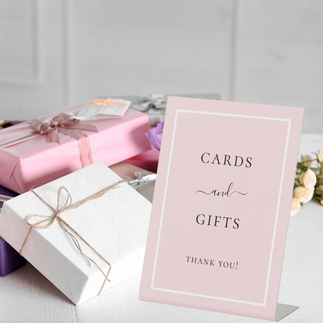 Cards gifts gold party pink pedestal sign (Creator Uploaded)