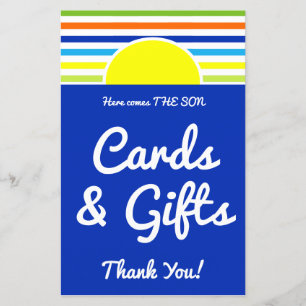 Cards & Gifts  Here Comes the Son Baby Shower Sign