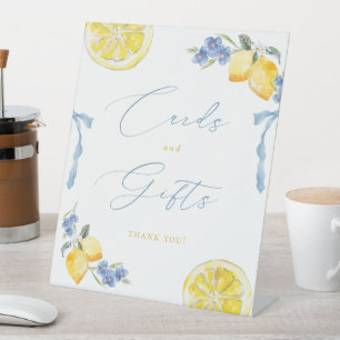 Cards & Gifts Italian Blue Bows & Lemons Pedestal Sign