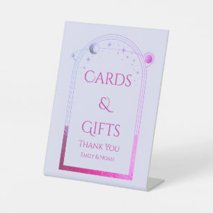 Cards & Gifts Mystical Lavender Sun Moon Wedding Pedestal Sign