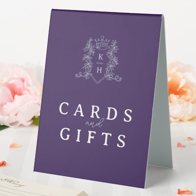 Cards gifts purple silver crown wedding sign (In SItu (Wedding))