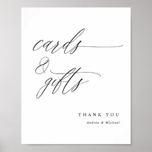 Cards & Gifts Sign Elegant Calligraphy Wedding