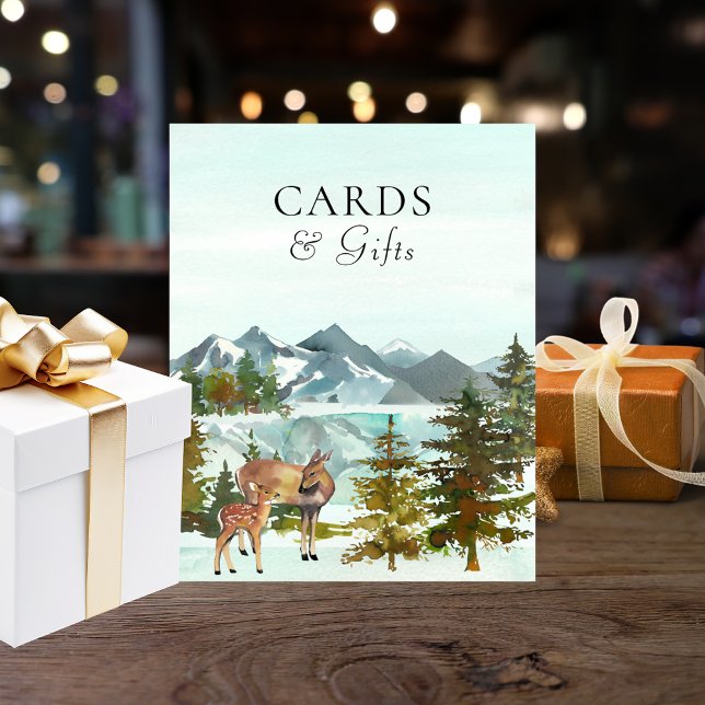 Cards & Gifts Table Rustic Deer Baby Shower Poster (Creator Uploaded)