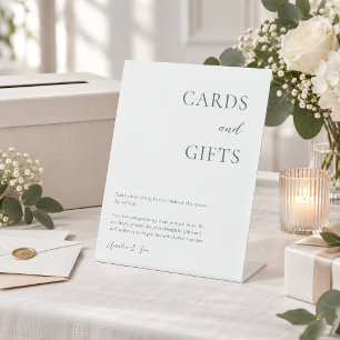Cards Gifts Table Thank You Elegant Black White Pedestal Sign