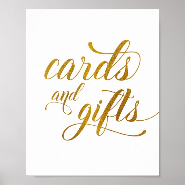 Cards & Gifts Wedding & Shower Sign | Gold Foil (Front)