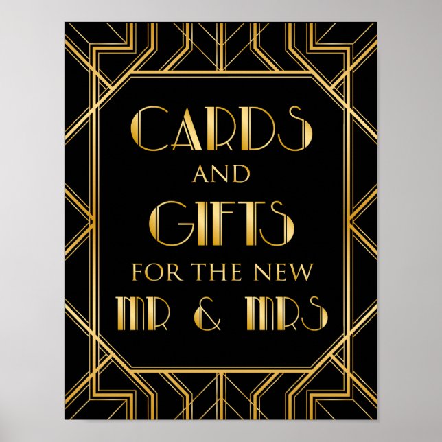 Cards & Gifts Wedding Sign | Gatsby Art Deco (Front)