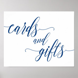 Cards & Gifts Wedding Sign Navy Blue Calligraphy