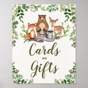 Cards & Gifts Woodland Forest Baby Shower Party Poster