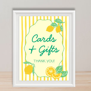 Cards & Gifts Yellow Green Lemon Graduation Poster