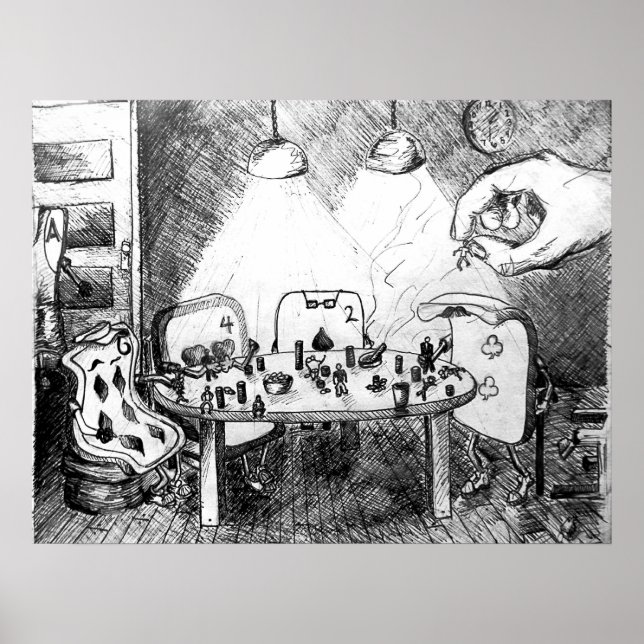 Cards Playing People Poster (Front)