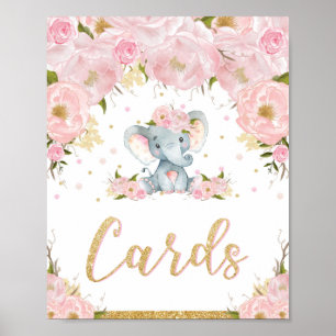 Cards Sign Poster Elephant Birthday Baby Shower