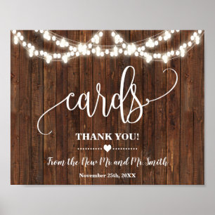 Cards Sign Western Bridal Shower Wedding Sign