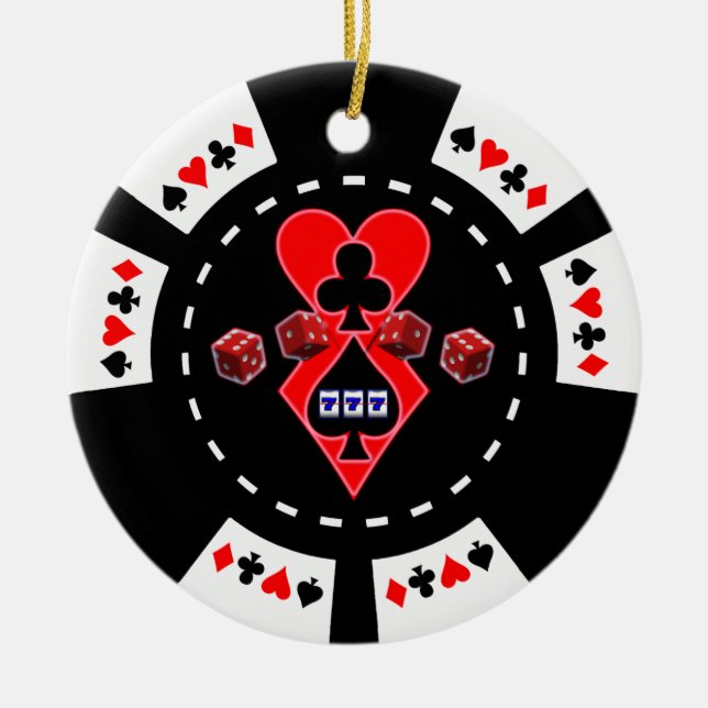 CARDS SLOTS AND DICE POKER CHIP ORNAMENT (Front)