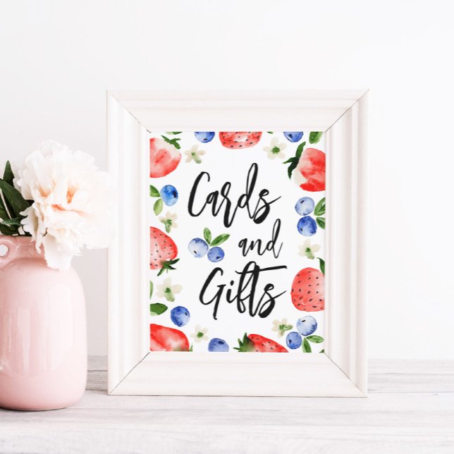 Cards Strawberry Blueberry Baby Shower Sign (Creator Uploaded)