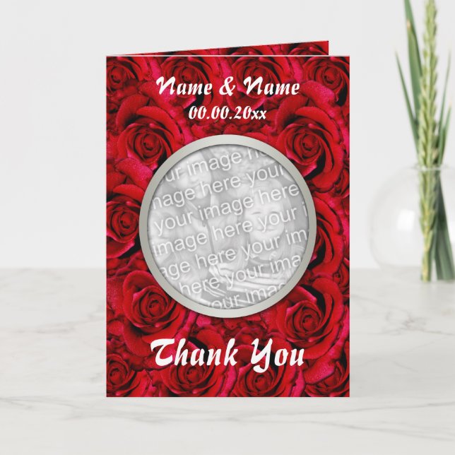 Cards template - customisable red roses (Front)