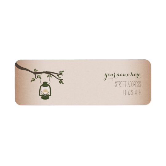 Cardstock Inspired Green Camping Lantern Return Address Label