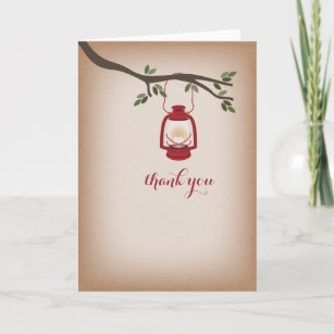 Cardstock Inspired Red Camping Lantern Thank You