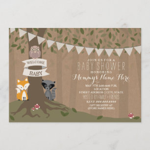 Cardstock Inspired Woodland Baby Shower - Neutral Invitation