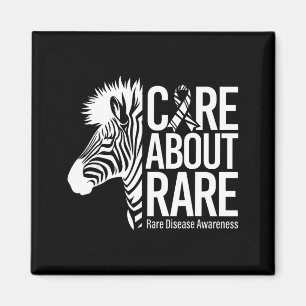 Care about rare disease awareness zebra ribbon magnet