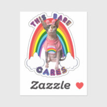 Care Bare Pride Sphynx Cat Rainbow Sticker