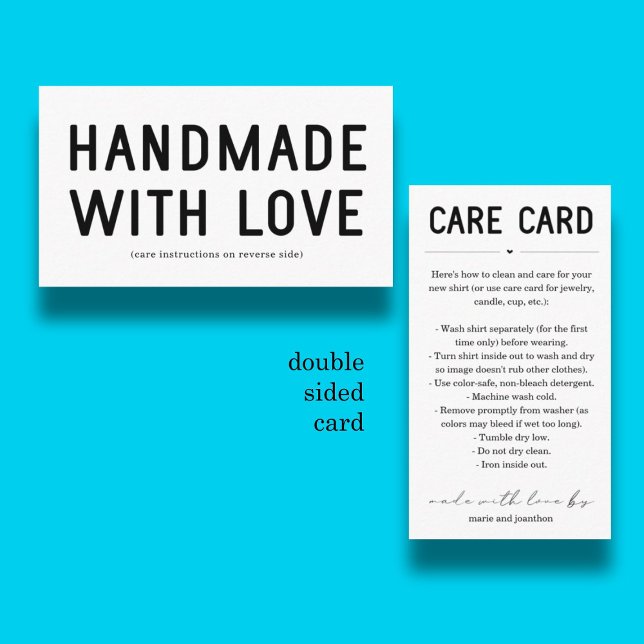 Care Card, Homemade Candle Shirt Jewellery Tumbler Enclosure Card (Creator Uploaded)