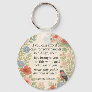 Care for Your Parents in Old Age Elders Key Ring